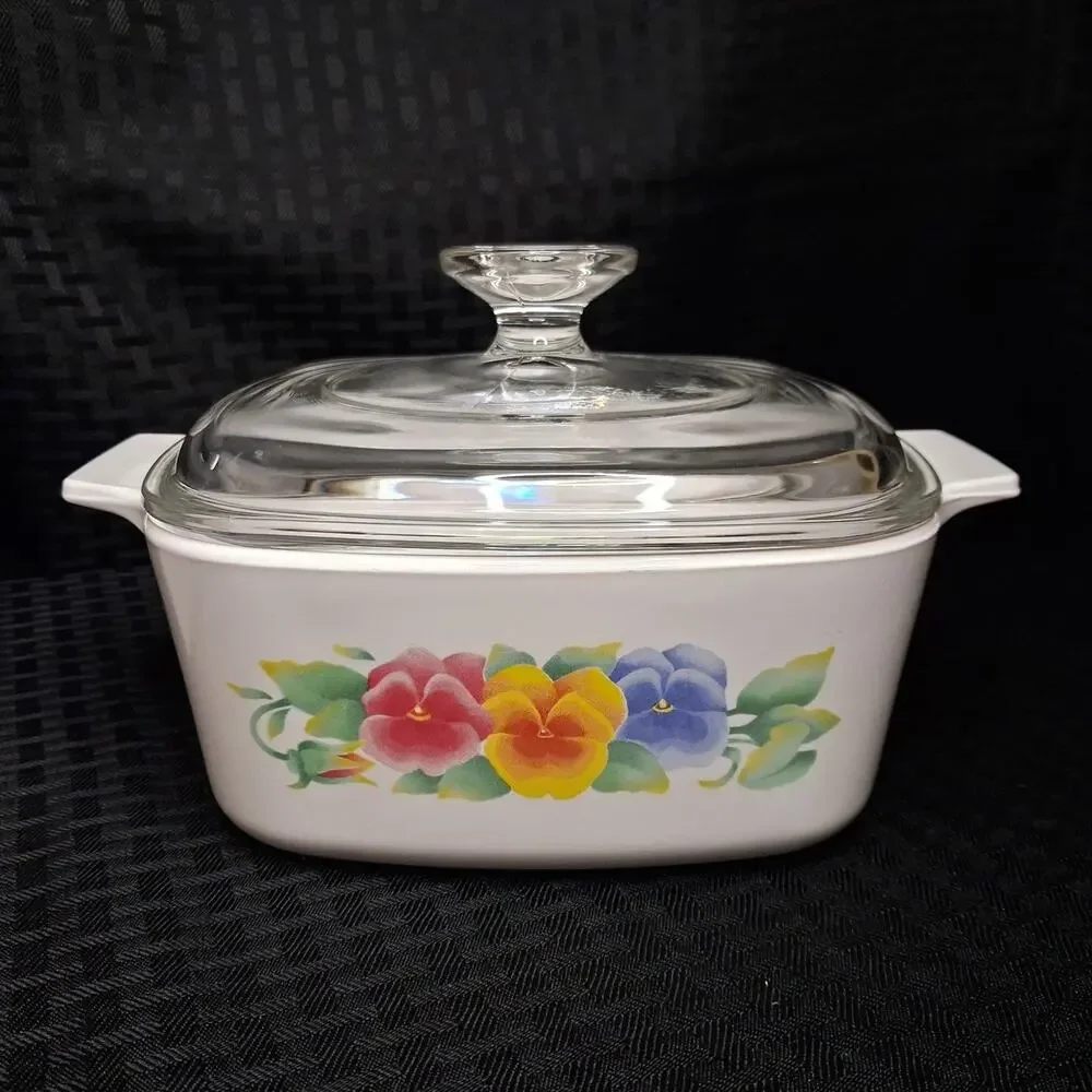 4 Pc Set Vtg Corning Ware Summer Blush A-1-B & A-1.5-B Casseroles w/ 2 Lids